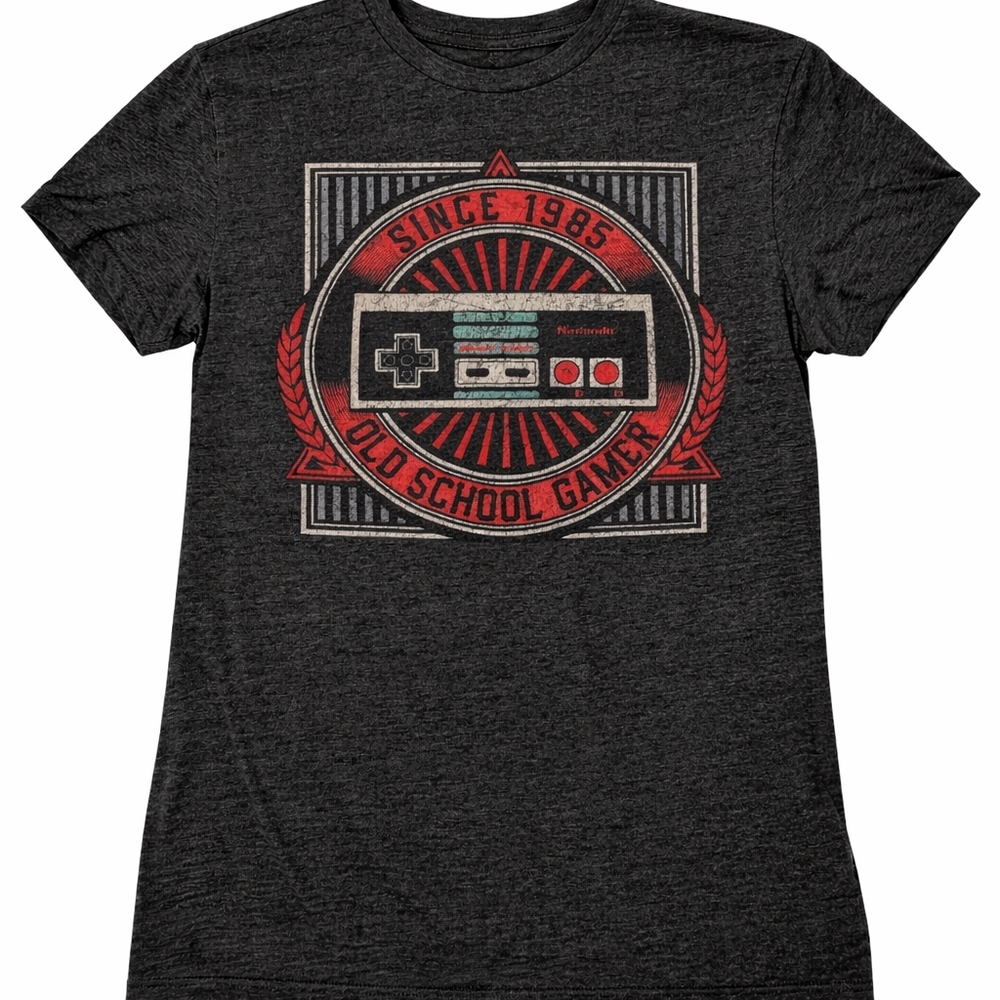 Nintendo Old School Gamer T-Shirt - Black and Red